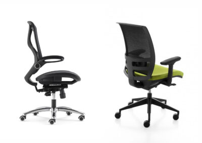 2 sedie ergonomiche per ufficio nera e verde